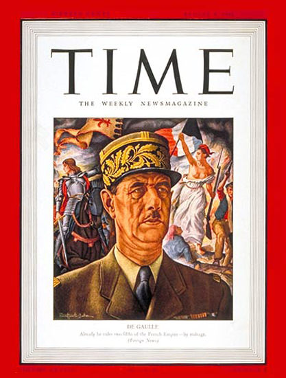 1941-08 Charles DeGaulle Copyright Time Magazine | Time Magazine Covers 1923-1970