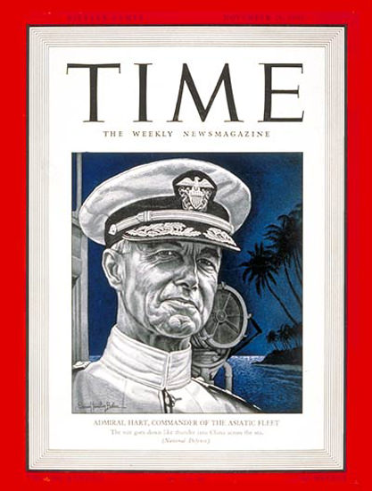 1941-11 Admiral Thomas Hart Copyright Time Magazine | Time Magazine Covers 1923-1970