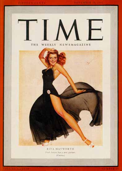 1941-11 Rita Hayworth by George Petty Copyright Time Magazine | Time Magazine Covers 1923-1970