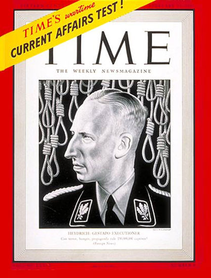 1942-02 Reinhard Heydrick Copyright Time Magazine | Time Magazine Covers 1923-1970