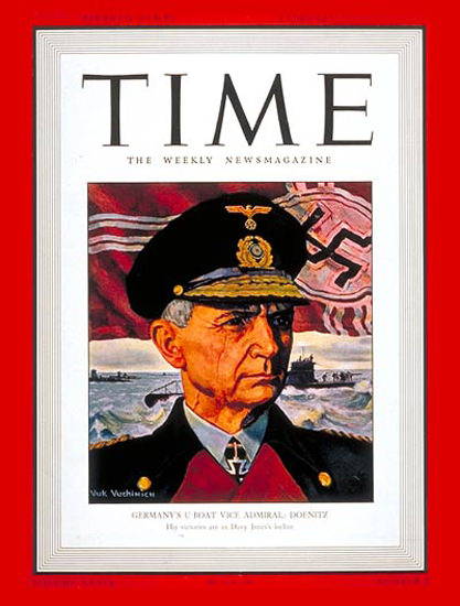 1942-02 Vice-Admiral Doenitz Copyright Time Magazine | Time Magazine Covers 1923-1970