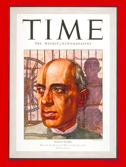 1942-08 Jawaharlal Nehru Copyright Time Magazine | Time Magazine Covers 1923-1970