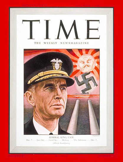 1942-12 Admiral Ernest J King Copyright Time Magazine | Time Magazine Covers 1923-1970