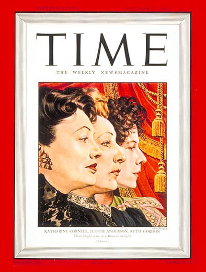 1942-12 Katharine Cornell J Anderson R Gordon Copyright Time Magazine | Time Magazine Covers 1923-1970