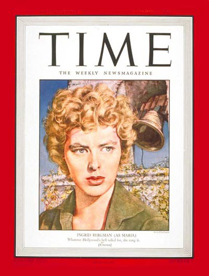 1943-08 Ingrid Bergman Copyright Time Magazine | Time Magazine Covers 1923-1970