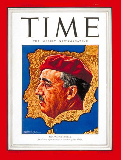 1943-10 Generalissimo Franco Copyright Time Magazine | Time Magazine Covers 1923-1970