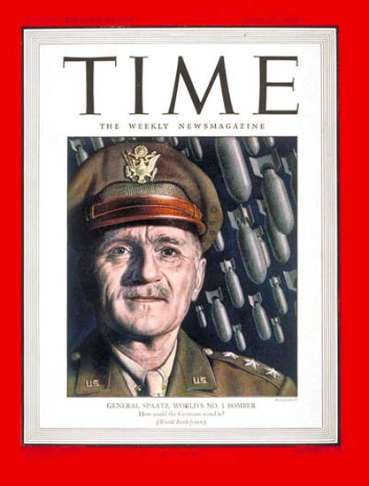 1944-06 Lt General Carl Spaatz Copyright Time Magazine | Time Magazine Covers 1923-1970