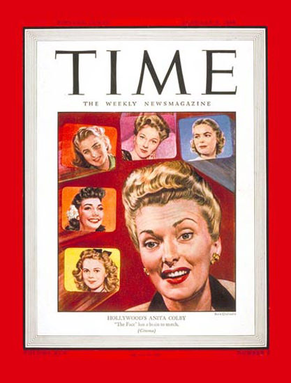 1945-01 Anita Colby Copyright Time Magazine | Time Magazine Covers 1923-1970