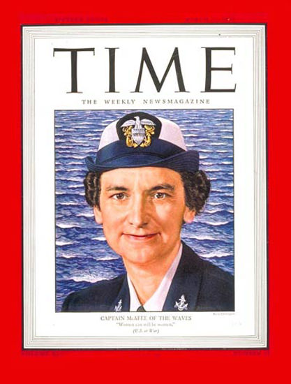 1945-03 Captain Mildred McAfee Copyright Time Magazine | Time Magazine Covers 1923-1970