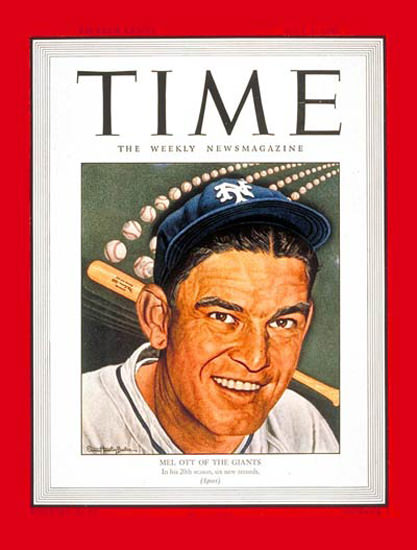 1945-07 Mel Ott Baseball Copyright Time Magazine | Time Magazine Covers 1923-1970