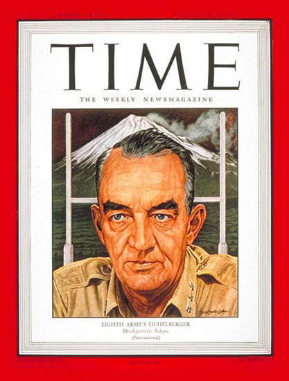 1945-09 Lt General Eichelberger Copyright Time Magazine | Time Magazine Covers 1923-1970