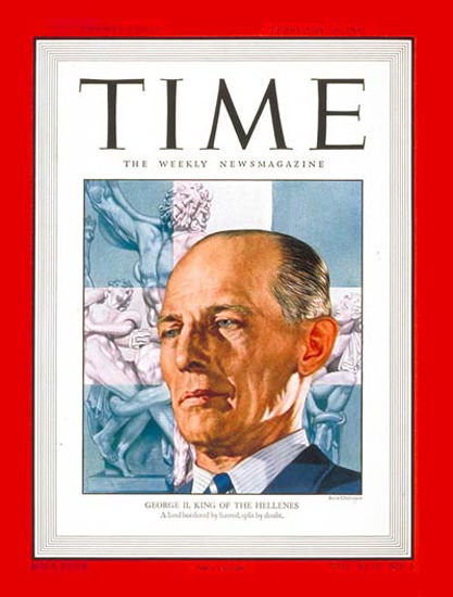 1947-02 King George II Copyright Time Magazine | Time Magazine Covers 1923-1970