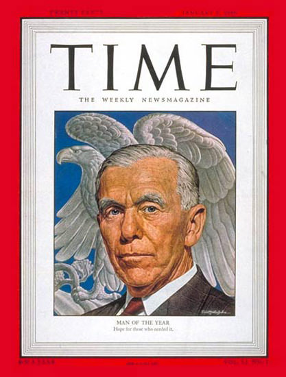 1948-01 George C Marshall Copyright Time Magazine | Time Magazine Covers 1923-1970