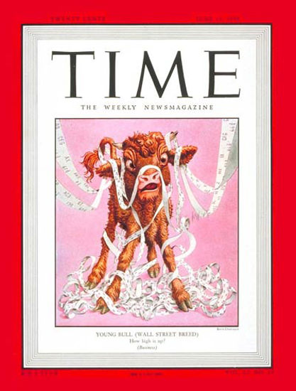 1948-06 Wall Street Bull Copyright Time Magazine | Time Magazine Covers 1923-1970