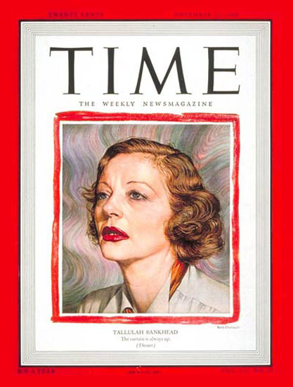 1948-11 Tallulah Bankhead Copyright Time Magazine | Time Magazine Covers 1923-1970