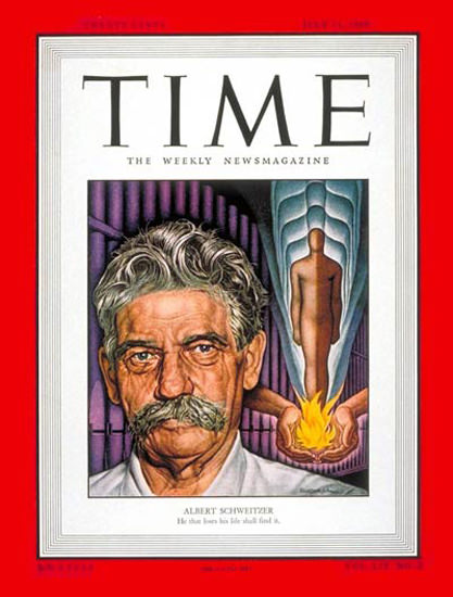 1949-07 Albert Schweitzer Copyright Time Magazine | Time Magazine Covers 1923-1970