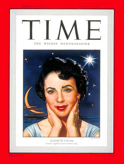 1949-08 Elizabeth Taylor Copyright Time Magazine | Time Magazine Covers 1923-1970