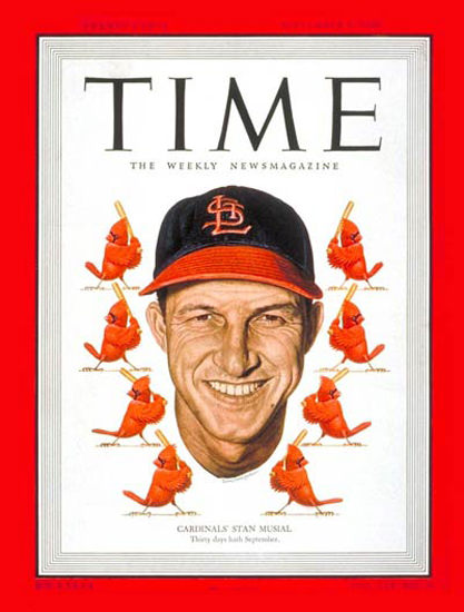 1949-09 Stan Musial Baseball Copyright Time Magazine | Time Magazine Covers 1923-1970