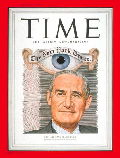 1950-05 Arthur H Sulzberger Copyright Time Magazine | Time Magazine Covers 1923-1970