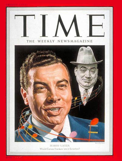 1951-08 Mario Lanza Copyright Time Magazine | Time Magazine Covers 1923-1970