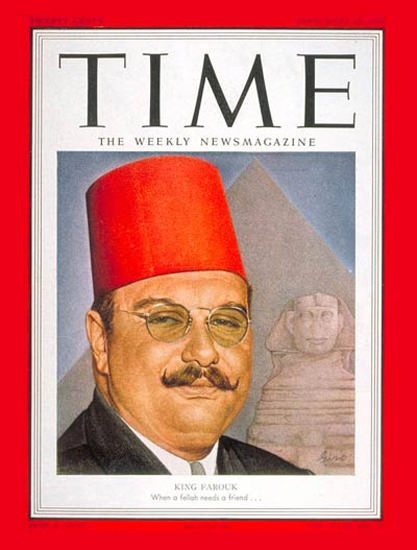 1951-09 King Farouk I Copyright Time Magazine | Time Magazine Covers 1923-1970