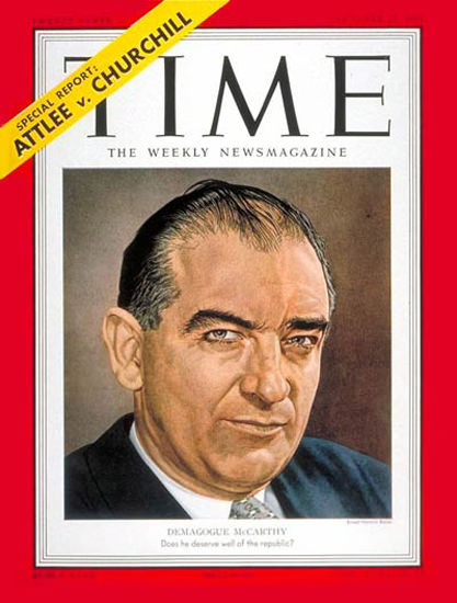 1951-10 Joseph R McCarthy Copyright Time Magazine | Time Magazine Covers 1923-1970