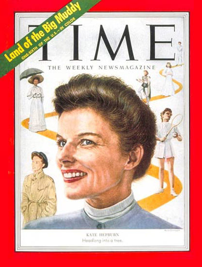 1952-09 Katharine Hepburn Copyright Time Magazine | Time Magazine Covers 1923-1970