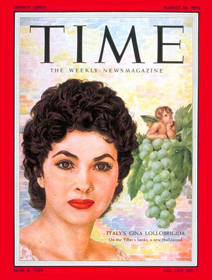 1954-08 Gina Lollobrigida Copyright Time Magazine | Time Magazine Covers 1923-1970