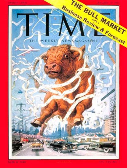 1955-01 Great Bull Market Copyright Time Magazine | Time Magazine Covers 1923-1970