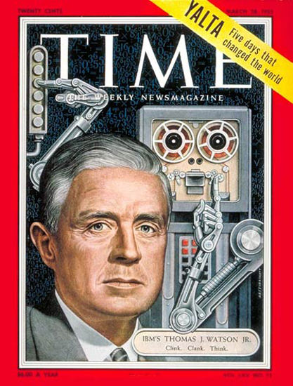 1955-03 Thomas J Watson Jr Copyright Time Magazine | Time Magazine Covers 1923-1970