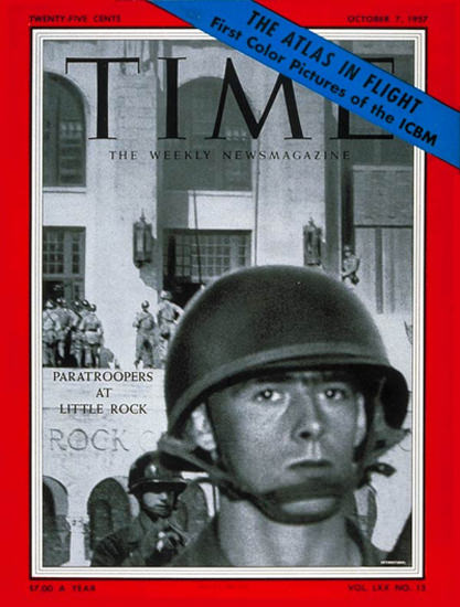 1957-10 Little Rock Integration Copyright Time Magazine | Time Magazine Covers 1923-1970