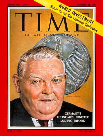 1957-10 Ludwig Erhard Germany Copyright Time Magazine | Time Magazine Covers 1923-1970