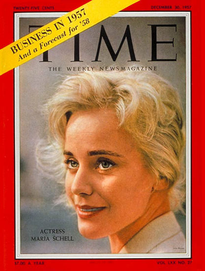 1957-12 Maria Schell Copyright Time Magazine | Time Magazine Covers 1923-1970