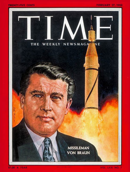 1958-02 Wernher von Braun Copyright Time Magazine | Time Magazine Covers 1923-1970