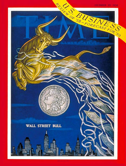 1958-12 Wall Street Bull Copyright Time Magazine | Time Magazine Covers 1923-1970