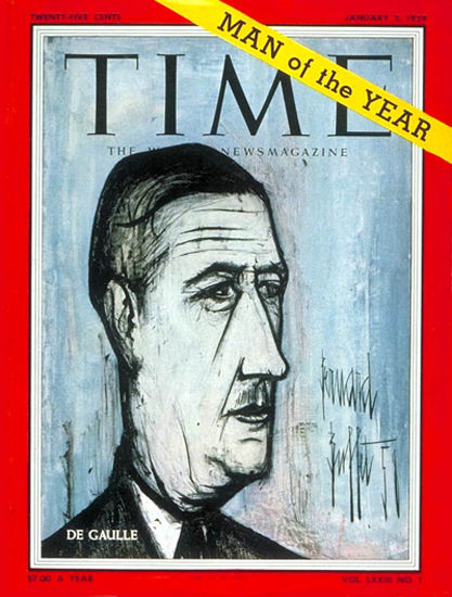 1959-01 Charles DeGaulle Copyright Time Magazine | Time Magazine Covers 1923-1970