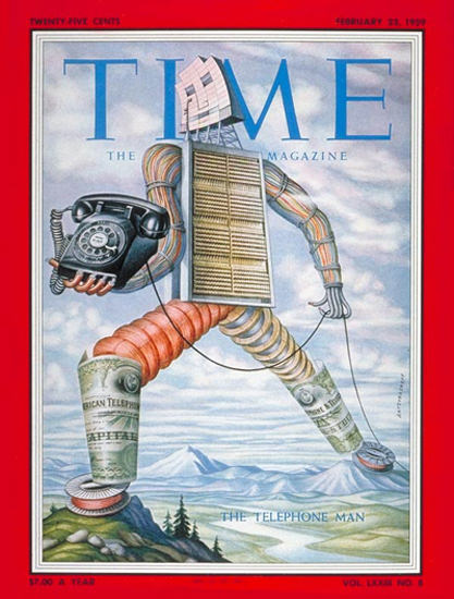 1959-02 The Telephone Man Copyright Time Magazine | Time Magazine Covers 1923-1970