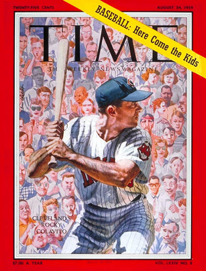 1959-08 Rocky Colavito Baseball Copyright Time Magazine | Time Magazine Covers 1923-1970