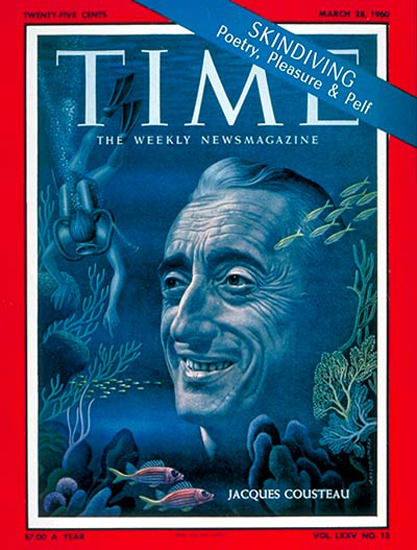 1960-03 Jacques Cousteau Copyright Time Magazine | Time Magazine Covers 1923-1970