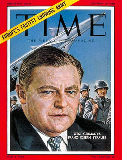 1960-12 Franz Joseph Strauss Germany Copyright Time Magazine | Time Magazine Covers 1923-1970