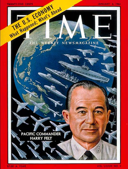 1961-01 Admiral Harry Felt Copyright Time Magazine | Time Magazine Covers 1923-1970