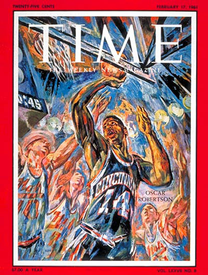 1961-02 Oscar Robertson Basketball Copyright Time Magazine | Time Magazine Covers 1923-1970