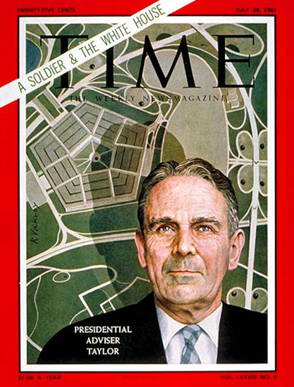 1961-07 General Maxwell Taylor Copyright Time Magazine | Time Magazine Covers 1923-1970