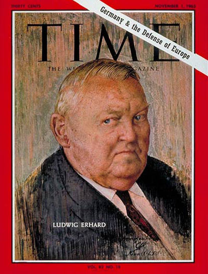 1963-11 Ludwig Erhard Copyright Time Magazine | Time Magazine Covers 1923-1970