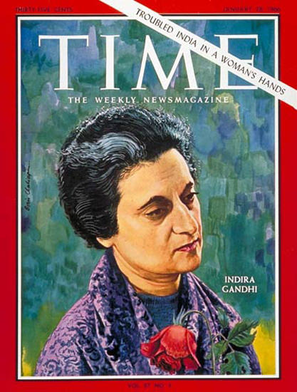 1966-01 Indira Gandhi India Copyright Time Magazine | Time Magazine Covers 1923-1970