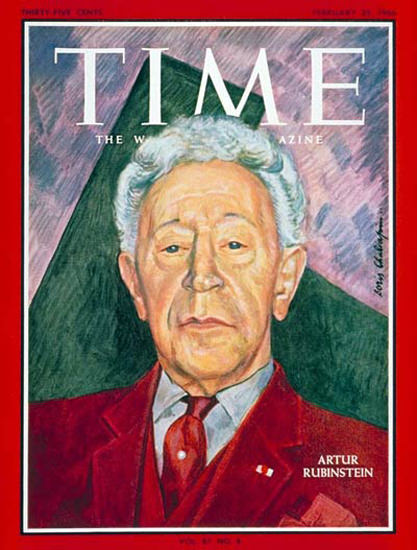 1966-02 Artur Rubinstein Copyright Time Magazine | Time Magazine Covers 1923-1970