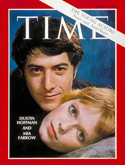 1969-02 Dustin Hoffman Mia Farrow Copyright Time Magazine | Time Magazine Covers 1923-1970