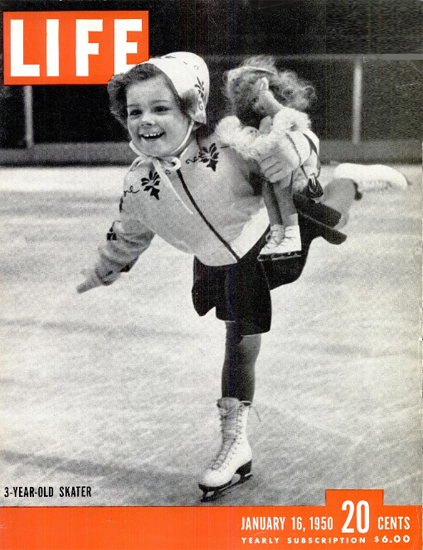 3-Year-Old Skater 16 Jan 1950 Copyright Life Magazine | Life Magazine BW Photo Covers 1936-1970