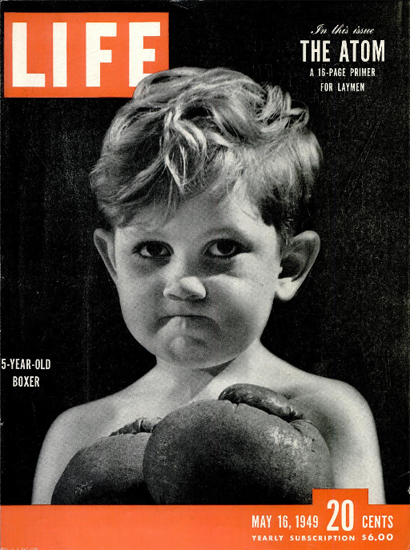 5-Year-Old Boxer 16 May 1949 Copyright Life Magazine | Life Magazine BW Photo Covers 1936-1970