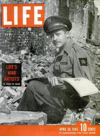 Aaron Bohrod Life Artist 30 Apr 1945 Copyright Life Magazine | Life Magazine BW Photo Covers 1936-1970